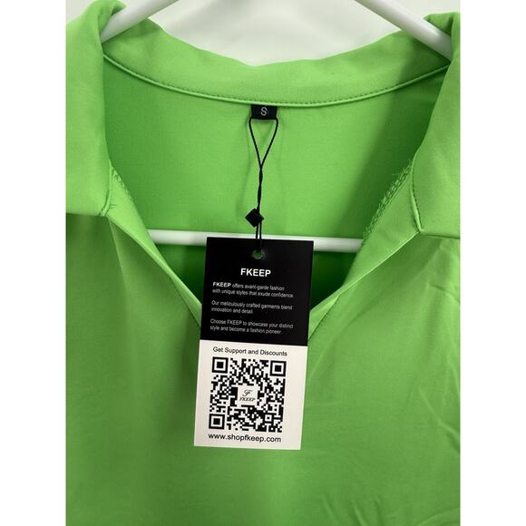 FKEEP Women's Tennis Golf Shirt Long Sleeved Top Sport Activewear V-Neck Sz S. - Picture 5 of 12